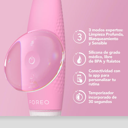 FOREO ISSA 4 Electric Toothbrush – 4-in-1 Rechargeable with Extra Brush Head, Soft Bristles, Long-Lasting Use, Gentle Cleaning - Pearl Pink