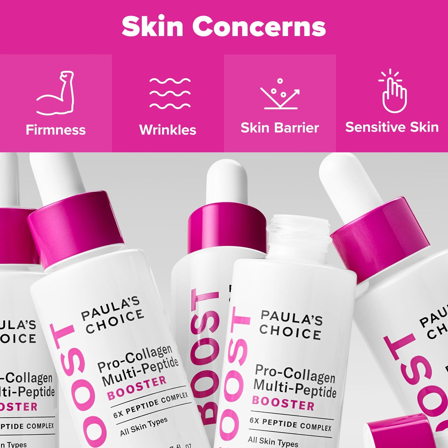 Paula’s Choice Pro-Collagen Multi-Peptide Booster Face Serum for Wrinkles, Serum for Face Supports Collagen Production with Plumping Hyaluronic Acid & Amino Acids, Fragrance-Free, 0.67oz