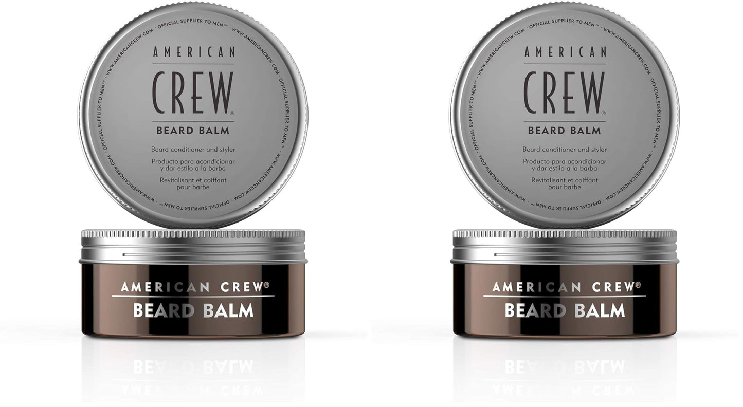 AMERICAN CREW Beard Balm, Conditioner & Styler, Sweet Almond Oil, Shea Butter, 2.1 Fl Oz (Pack of 2)