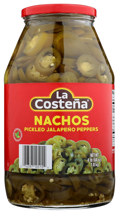 La Costeña Nacho Sliced Pickled Jalapeños, 64 Oz Jar