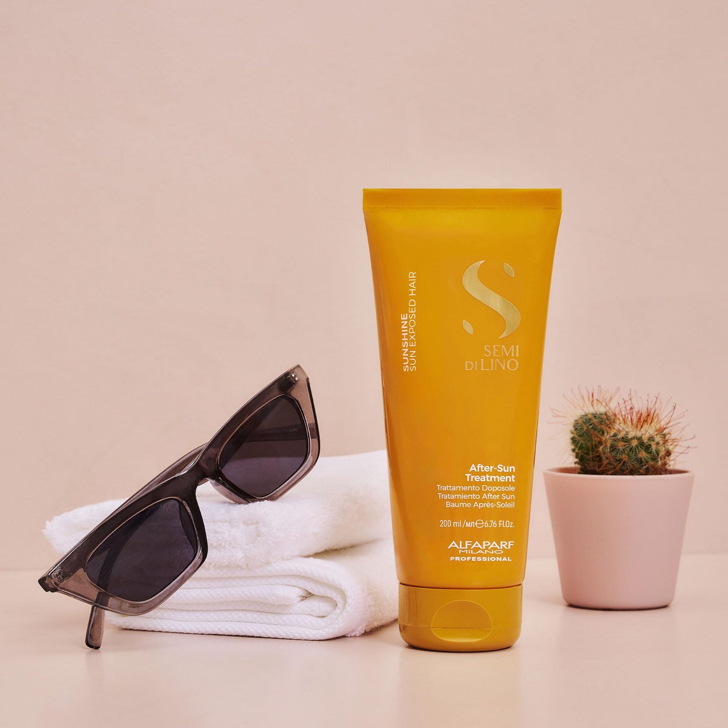 ALFAPARF MILANO Semi di Lino Sunshine After-Sun Hair Treatment - Restorative Treatment for Hair Stressed by Sun, Chlorine and Salt - Nourishes and Detangles - Vegan Formula - Adds Softness and Shine