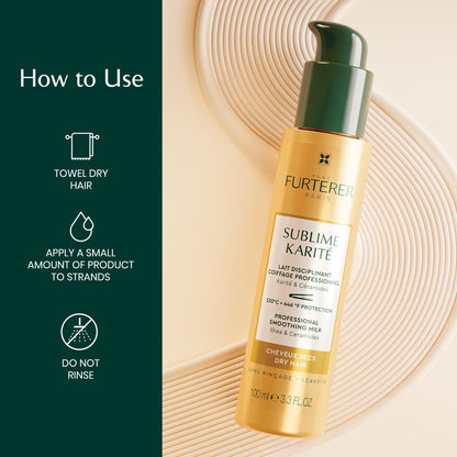René Furterer Sublime Karité Professional Smoothing Milk - Shea butter, Ylang-Ylang Essential Oil & Ceramides 3.3 fl oz.