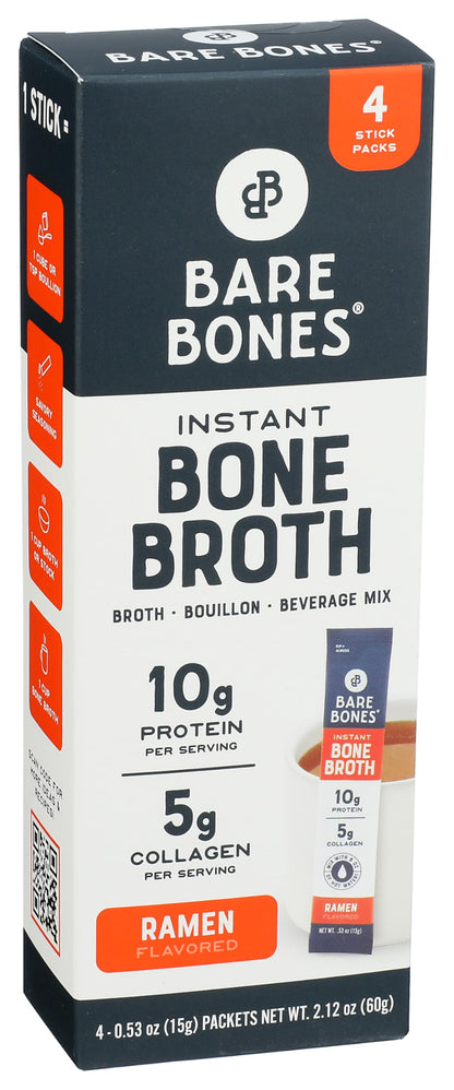 Bare Bones Ramen Bone Broth Instant Powdered Mix Packets 4 Pack
