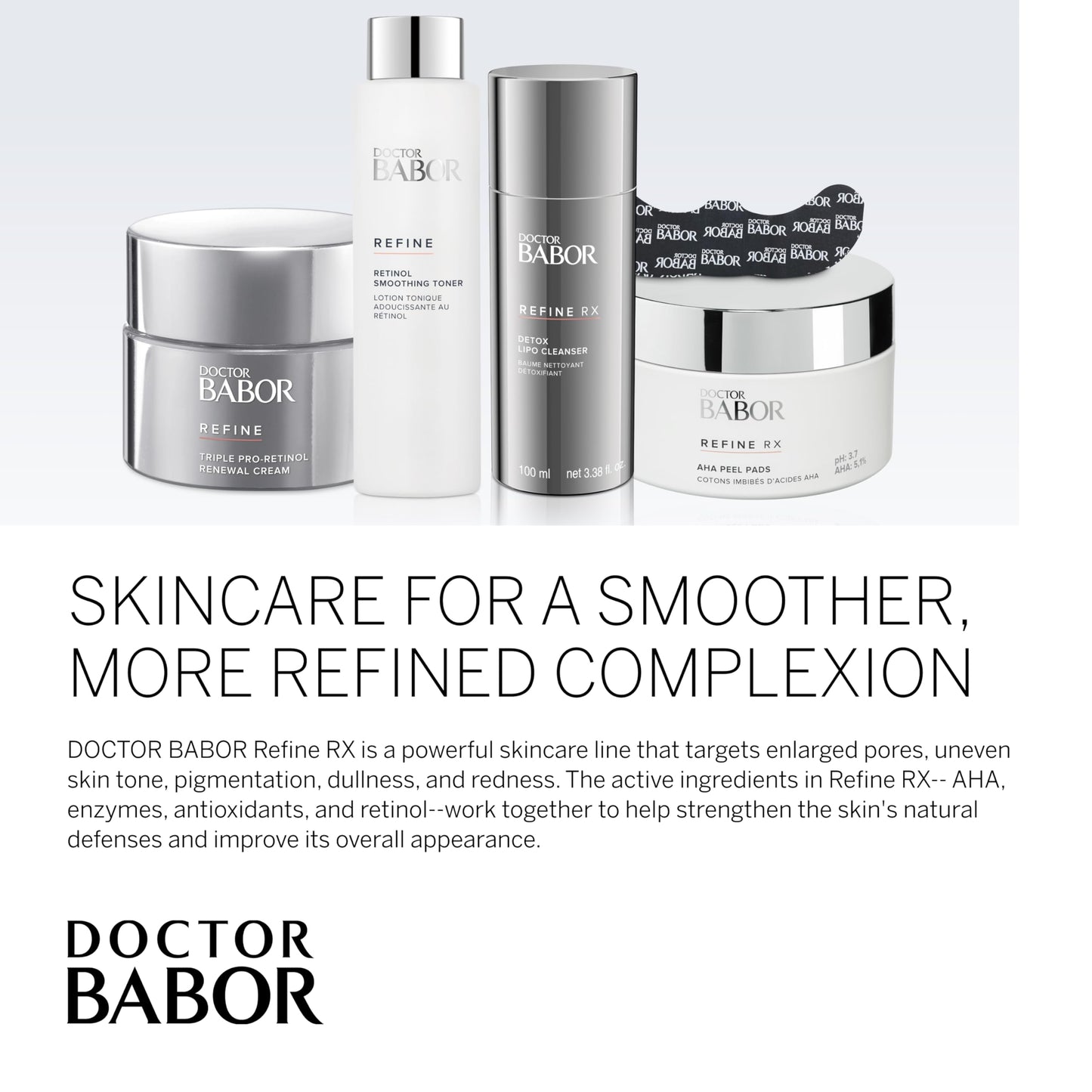 Doctor BABOR Refine Retinol Smoothing Toner, Travel Toner for Face, Hydrating and Reduces Winkles, Redness and Blemishes, 1 oz