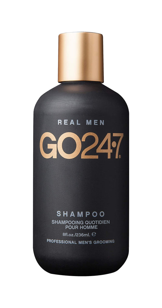 GO247 Daily Shampoo - Gentle Daily Cleanser for Men - Hydrates, Strengthens & Revitalizes Hair - Infused with B5 & Soy Proteins - Light Citrus Herbal Scent, 8 Fl Oz