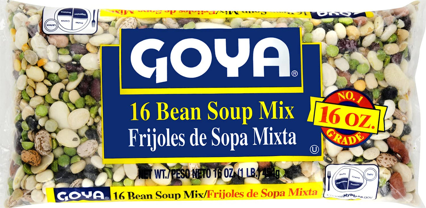 Goya Foods 16 Bean Soup Mix, Dry, 16 Ounce (Pack of 24)