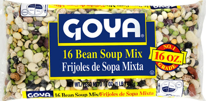 Goya Foods 16 Bean Soup Mix, Dry, 16 Ounce (Pack of 24)