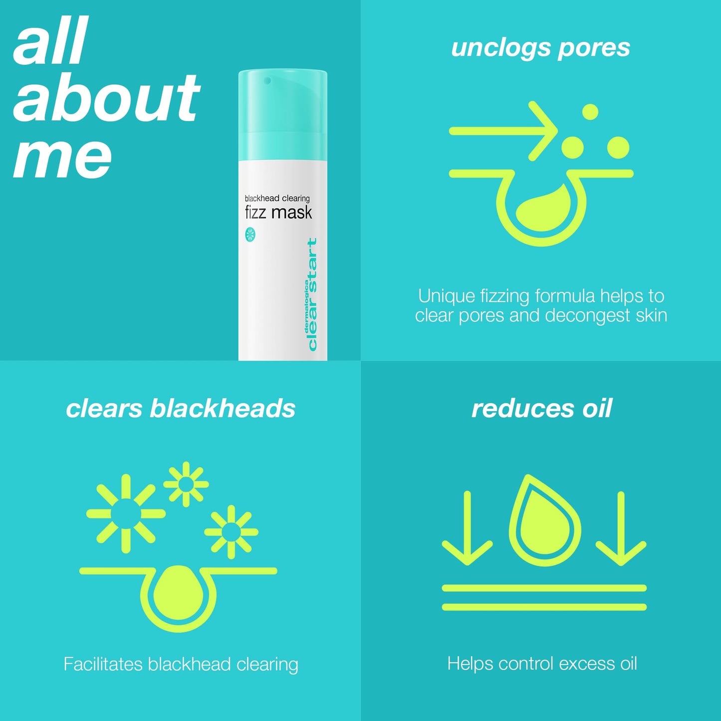 Dermalogica Clear Start Blackhead Clearing Fizz Mask (1.7 Fl Oz) Purifying Pore Cleansing Mask with Kaolin Clay and Sulfur - Absorbs Excess Oil To Purify Skin