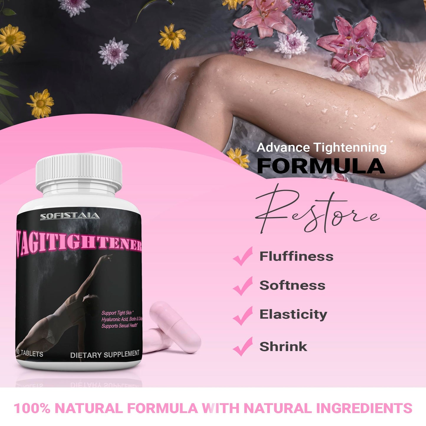 VAGITIGHTENER Natural Vaginal Tightening Pills - Rejuvenation, Lubrication, Tight - 60 Tablets