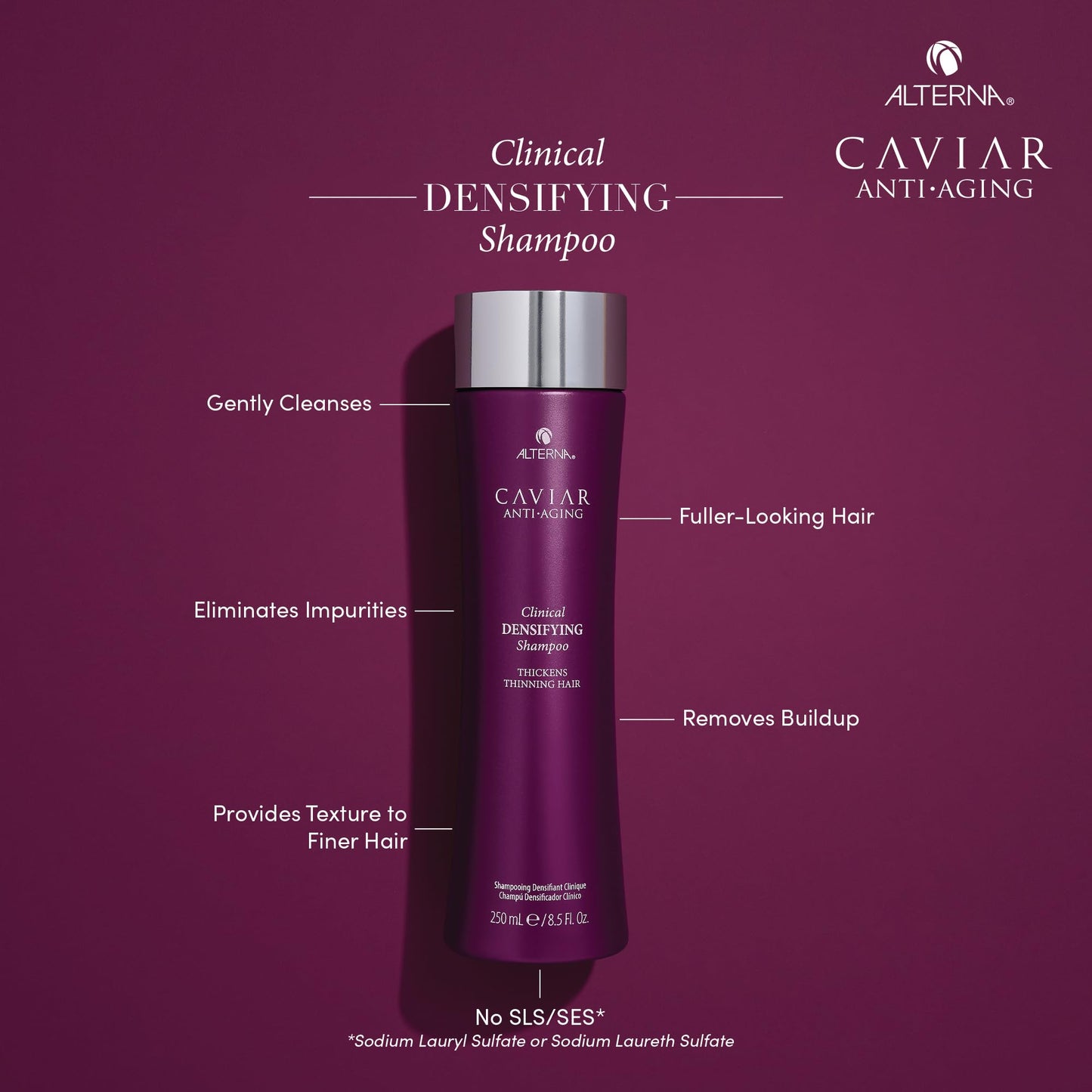 CAVIAR Anti-Aging Clinical Densifying Shampoo | For Fine, Thinning Hair | Thickens Hair, Protects Scalp | Sulfate Free