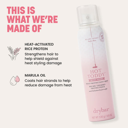 Drybar Hot Toddy Heat Protection Spray for Hair, Lightweight Formula, Protects from Heated Styling, Straightening and Curling Irons