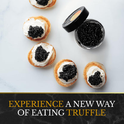 Tradino Premium Black Truffle Pearls | Gourmet Finishing Pearls from Spain | Luxury Gourmet Finishing | Perfect for Easter Brunch, Appetizers & Holiday Cooking | 2.82 Oz