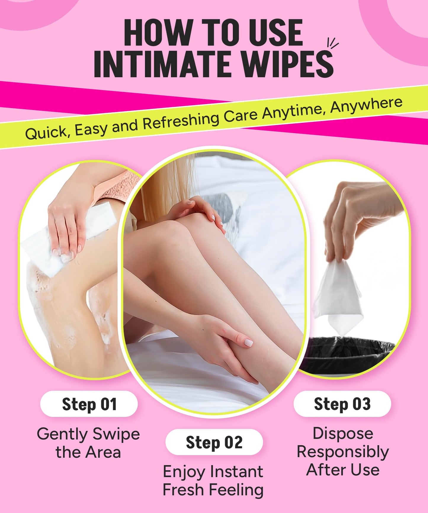 SWEET SPOT Flushable Feminine Wipes for Odor Control, pH Balance - Paraben-Free & Vegan, Intimate Wipes with Aloe Vera & Botanical Extracts - Ideal for Periods, Gym & Travel - 10ct