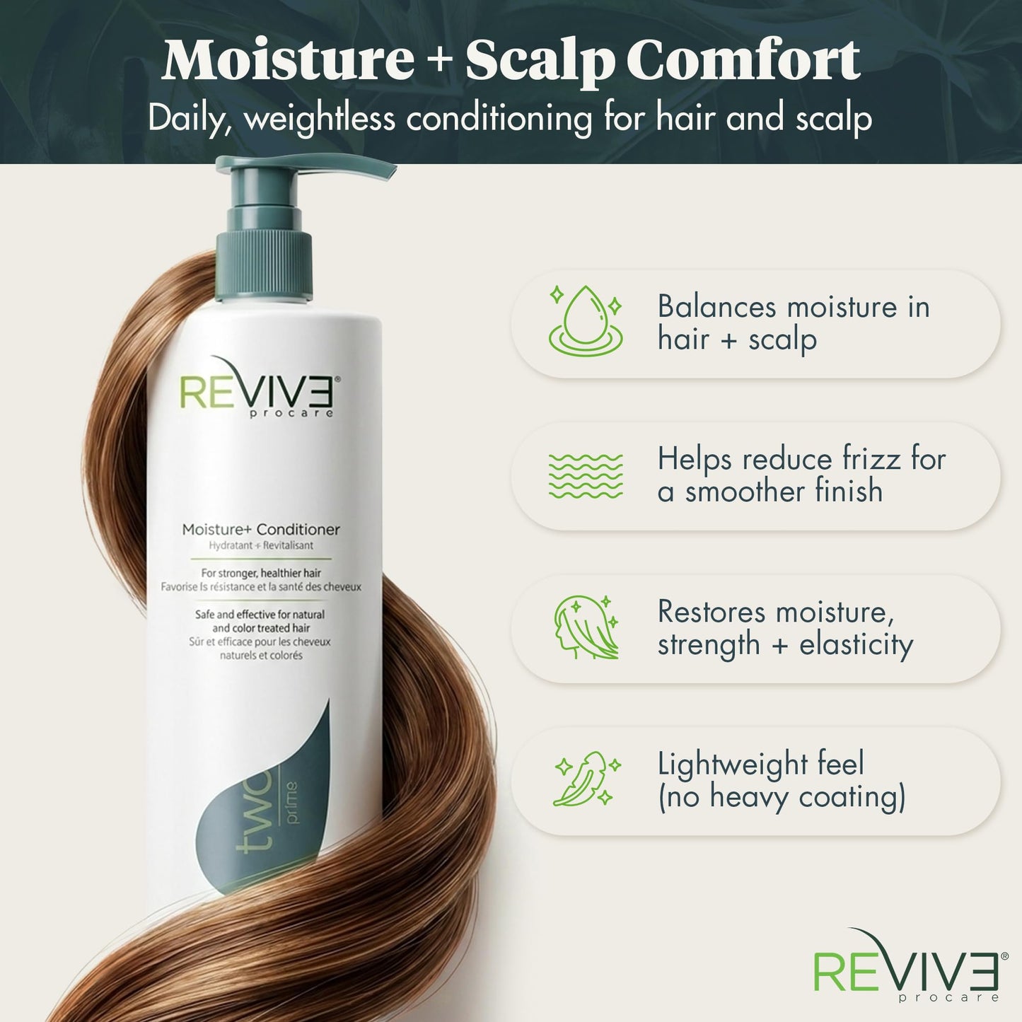 Reviv3 Procare Prime Moisture & Hair Conditioner – Color Safe Conditioner for Healthy Scalp – Volumizing Conditioner Reduces Breakage & Control Fizziness – Hair Care Products for Women (25.4 oz)