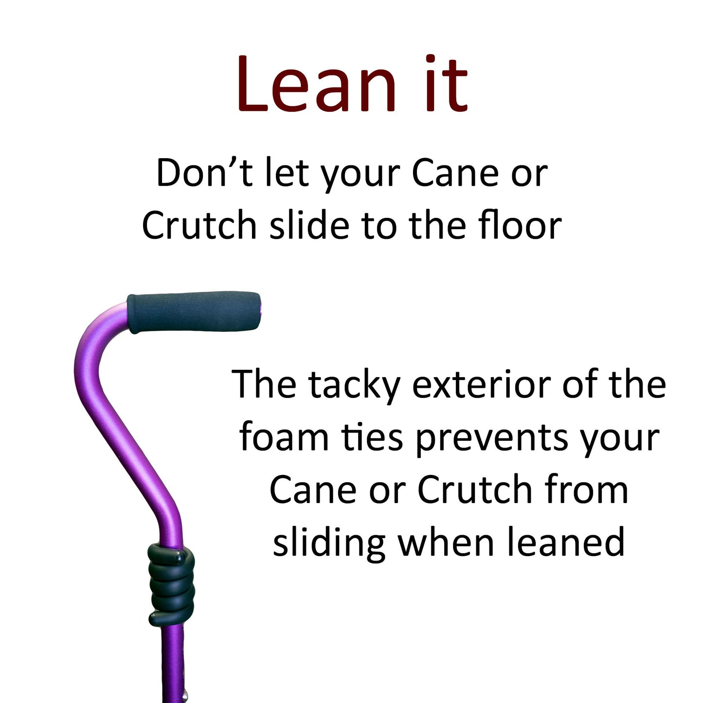 Crutcheze Cane Holder 3 Pack – Flexible Wrap Clip for Walking Sticks – for Walkers, Rollators, Scooters – Keeps Canes Within Reach – Lightweight Cane Accessory