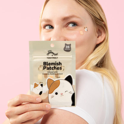 TONYMOLY x Squishmallows Cam the Calico Cat Blemish Patches – Centella Asiatica Hydrocolloid Acne Treatment Stickers for Face – Cute K-Beauty Pimple Patch – 36 Count