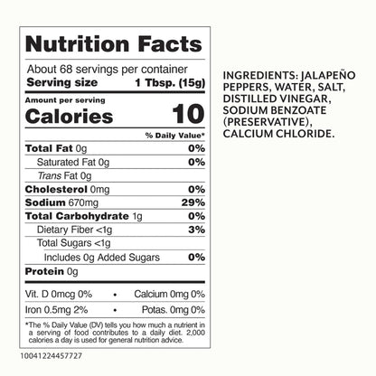 Roland Foods Nacho Sliced Jalapeno Peppers, Specialty Imported Food, 1 Gallon, Pack of 1