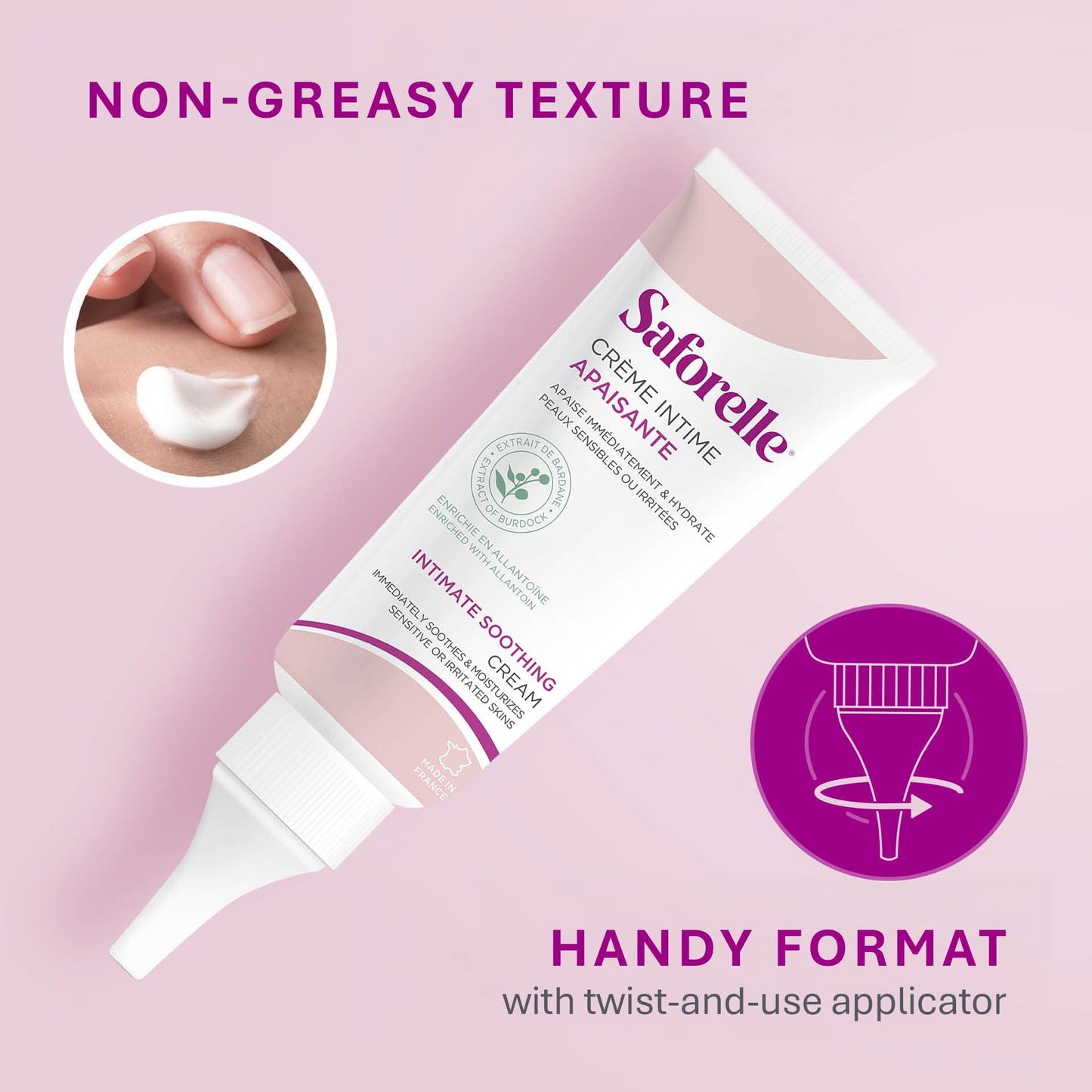 Saforelle Intimate Soothing Cream - 40 ml - Intimate Cream with Burdock Extract Helps Soothe Irritation and Discomfort