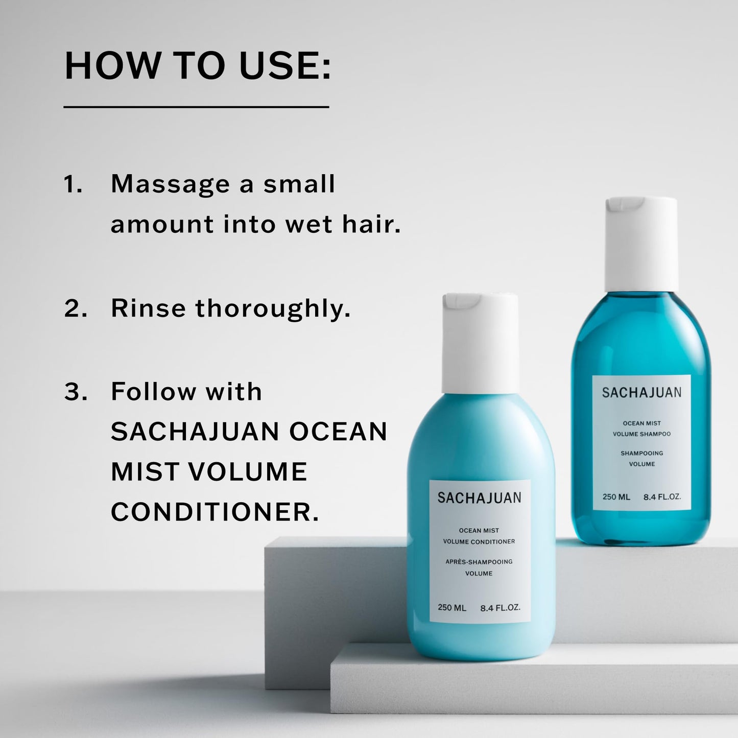SACHAJUAN Ocean Mist Volume Shampoo | Lightweight Volumizing Shampoo for Fine Hair | Gently Cleanses, Body & Shine | Strengthens & Improves Elasticity | Paraben-Free, Vegan & Cruelty-Free | 3.4 oz