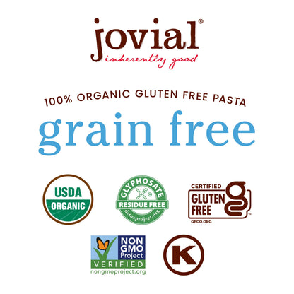 Jovial Grain-Free Cassava Elbows - Gluten Free Elbow Macaroni,Cassava Pasta, Paleo Pasta, Grain-Free, 100% Organic Pasta, USDA Certified Organic, Non-GMO, High-Fiber - 8 Oz, 1 Pack