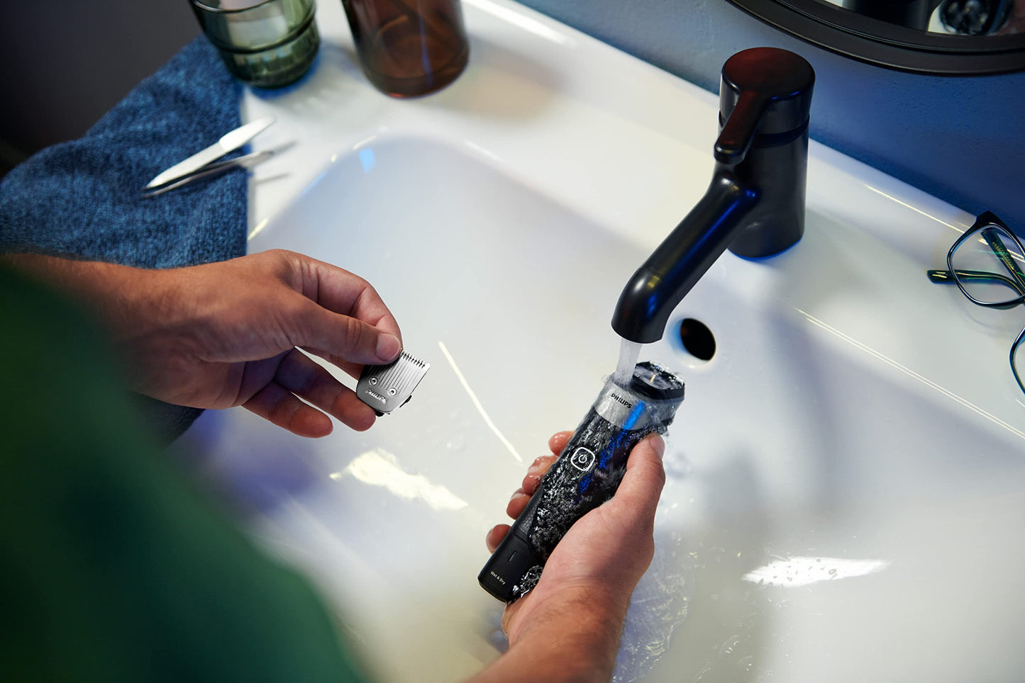 Philips Norelco Multigroom 5000 Series, All-in-One Trimmer and Hair Clipper, 18-Piece Men's Grooming Kit for Beard, Face, Hair, Body and Intimate Areas, No Blade Oil Needed, Model MG5910/49