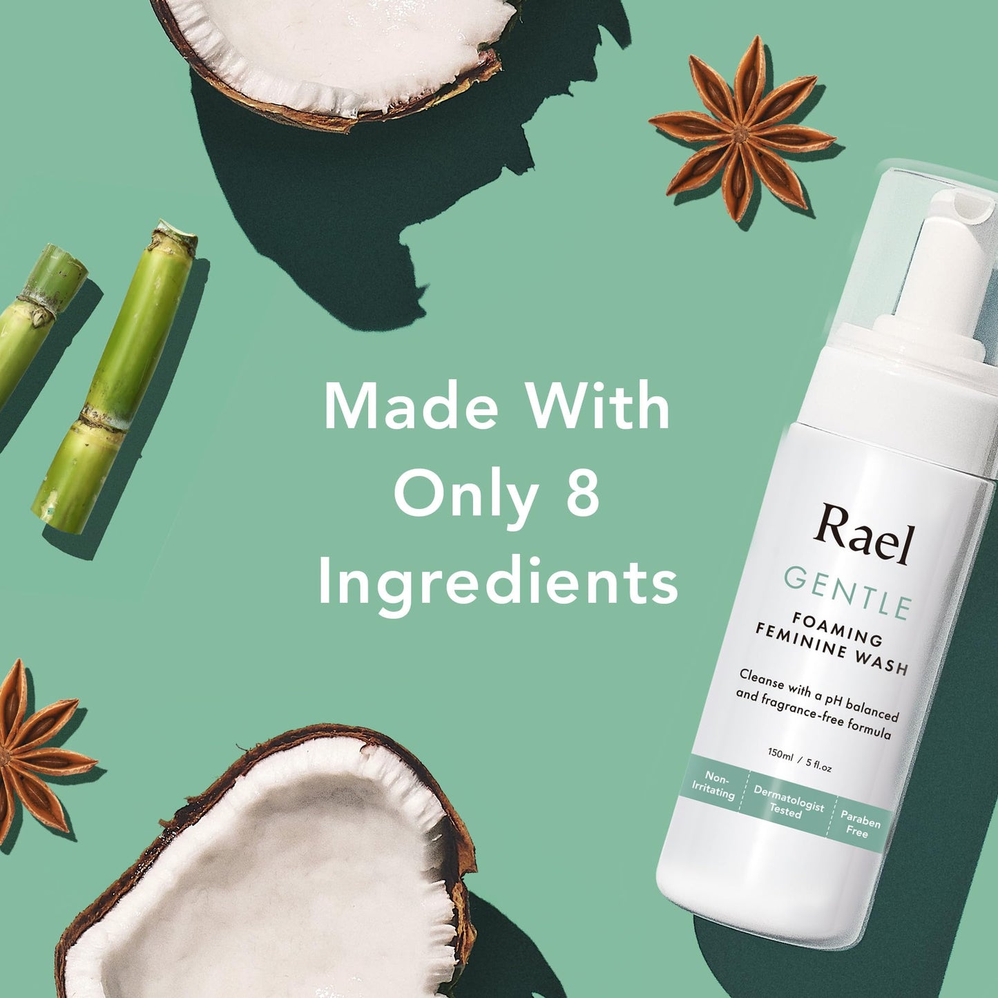Rael Bundle - Foaming Feminine Cleansing Wash (2 Pack) & Extra Long Overnight Pad (12 Count)