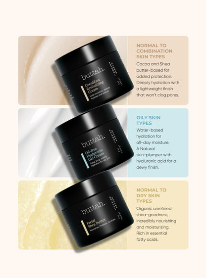 Buttah Skin Transforming Kit for Melanin Rich Skin | CocoShea Revitalizing Cream 2 oz | Vitamin C Serum 1 oz | Buttah Cleanser 3.4 oz | Black Owned Skincare