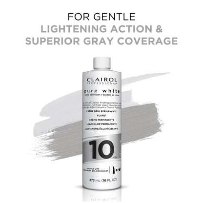 Clairol Professional Pure White 10 Volume Hair Developers for Lightening & Gray Coverage
