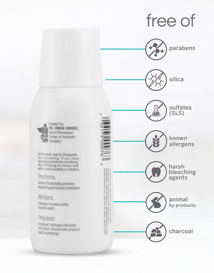 Supersmile Whitening Pre-Rinse, Clinically Formulated Pre-Brush Dental Mouthwash, Original Mint, 5 Fl Oz