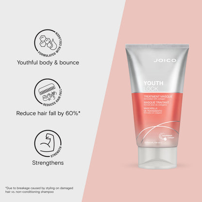 Joico YouthLock Treatment Masque Formulated with Collagen | Nourish and Soften Hair | Reduce Frizz and Fall | Boost Shine