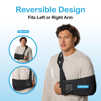 Pro Arm Sling with Split-Strap Support – Ergonomic Shoulder & Arm Brace, Lightweight Breathable Mesh, Adjustable Left or Right, Pain-Relief Comfort for Men & Women
