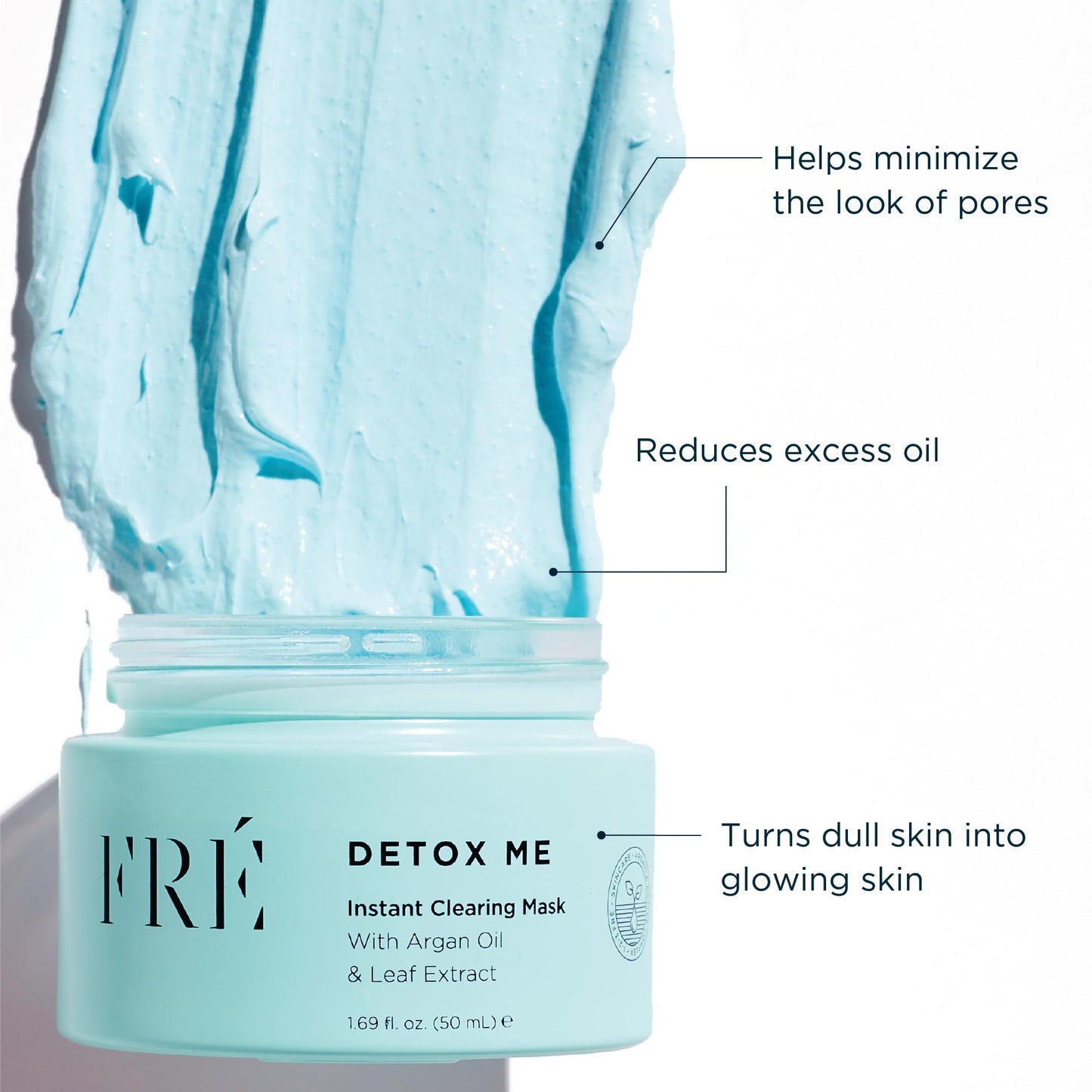 FRÉ Exfoliating Acne Face Mask – Clarifying & exfoliating mask, Formulated with kaolin clay, Dead Sea Salt, & lactic and salicylic acids, Smoothes skin texture in minutes