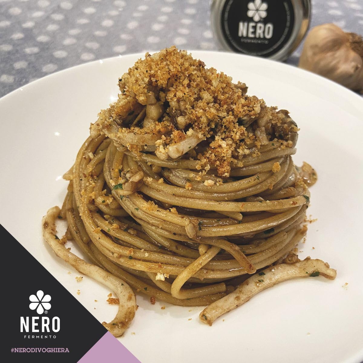 NERO FERMENTO Italian Black Garlic Cream (Voghiera, Italy), DOP, 60-Day Aged, 10.58 oz (300 g), Ready-to-Use Fermented Black Garlic Spread, Deep Umami with Subtle Balsamic Sweetness.