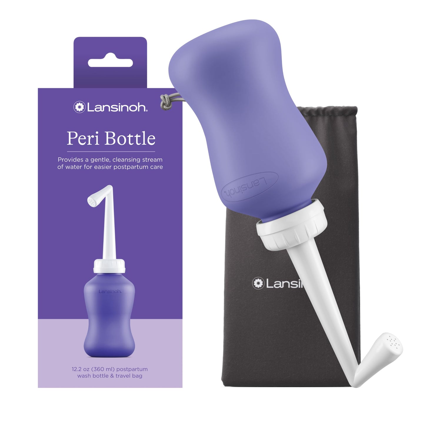 Lansinoh Upside Down Peri Bottle for Postpartum Care and Gentle Cleansing, 12.2 Ounce Bottle