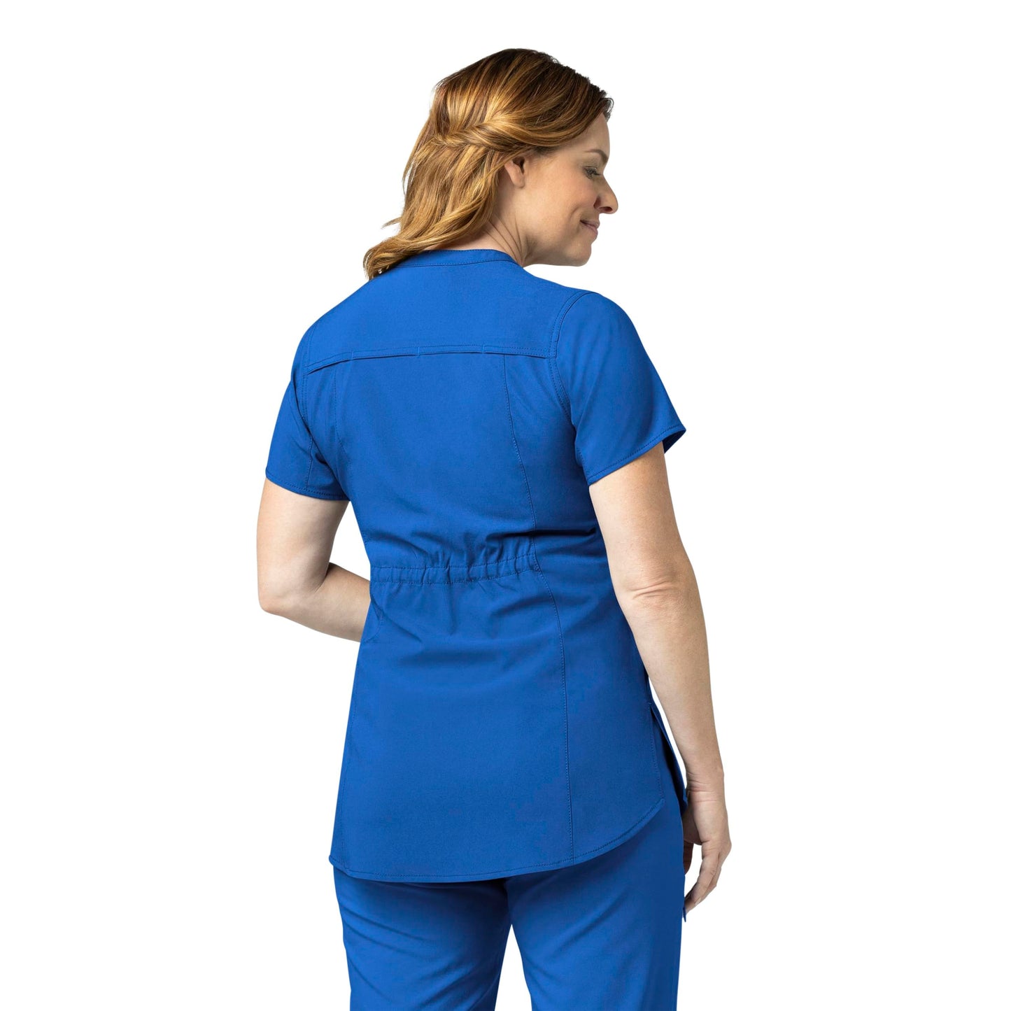 Carhartt Cross-Flex Scrubs for Women, Henley Tunic Scrub Top - Royal, M