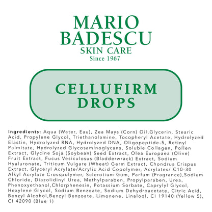 Mario Badescu Cellufirm Drops for Combination, Dry and Sensitive Skin, Anti-aging Serum with Collagen & Elastin, Softens the Look of Fine Lines & Wrinkles, 1 Fl Oz