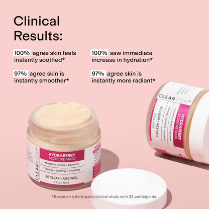 CLEARSTEM HYDRABERRY Hydrating Face Mask for Women - Night Mask for Sleeping for Women with Ceramides, Arnica & Magnesium PCA - Overnight Mask for Evening Hydration to Nourish & Protect Skin Barrier