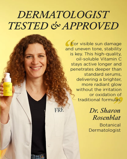 10% Vitamin C Serum for Face – FRÉ Waterless Brightening Serum with Argan Oil – 1.01 fl oz