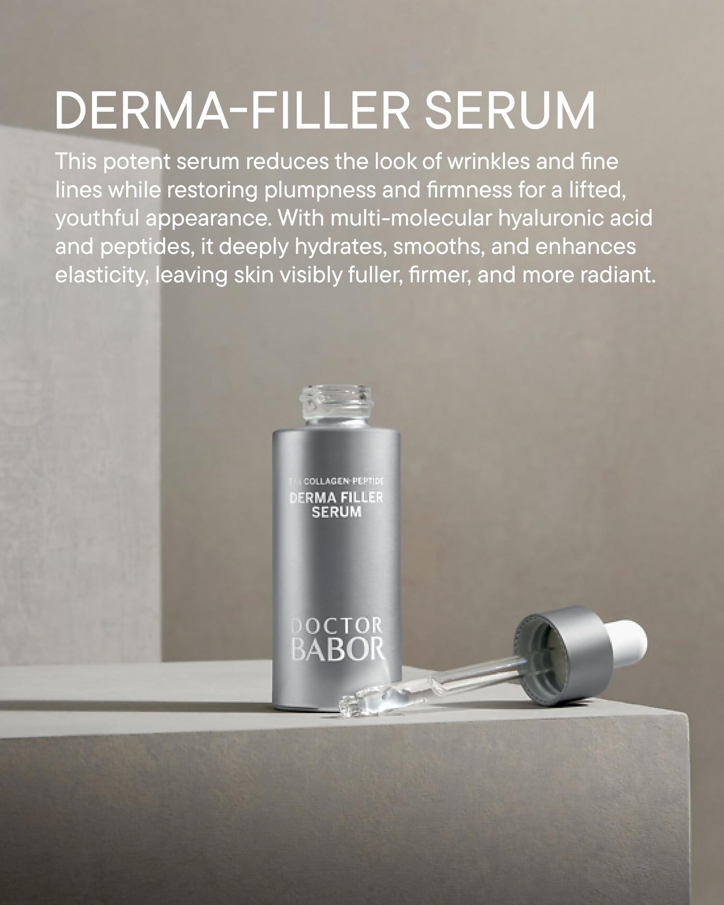 DOCTOR BABOR Lifting Derma Filler Serum, Collagen Peptide Complex, Firmer Smoother Complexion, Hyaluronic Acid Hydrates & Plumps Skin, Reduce Wrinkles and Improve Skin Texture, 1 oz
