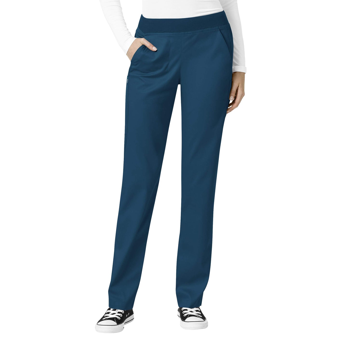 WonderWink Womens Knit Waist Cargo Medical Scrubs Pants, Caribbean, Small US