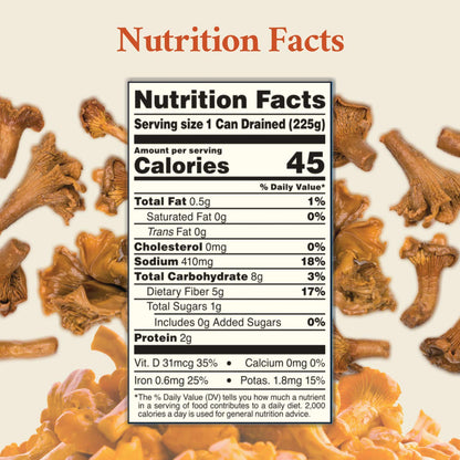 Roland Foods Canned Chanterelle Mushrooms, Specialty Canned Food, 7.9-Ounce Can