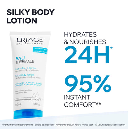 Uriage Eau Thermale Moisturizing Body Lotion With Shea Butter & Hyaluronic Acid, Hydration For 24 Hours, Light Silky Body Moisturizer, Lovely Floral Scent