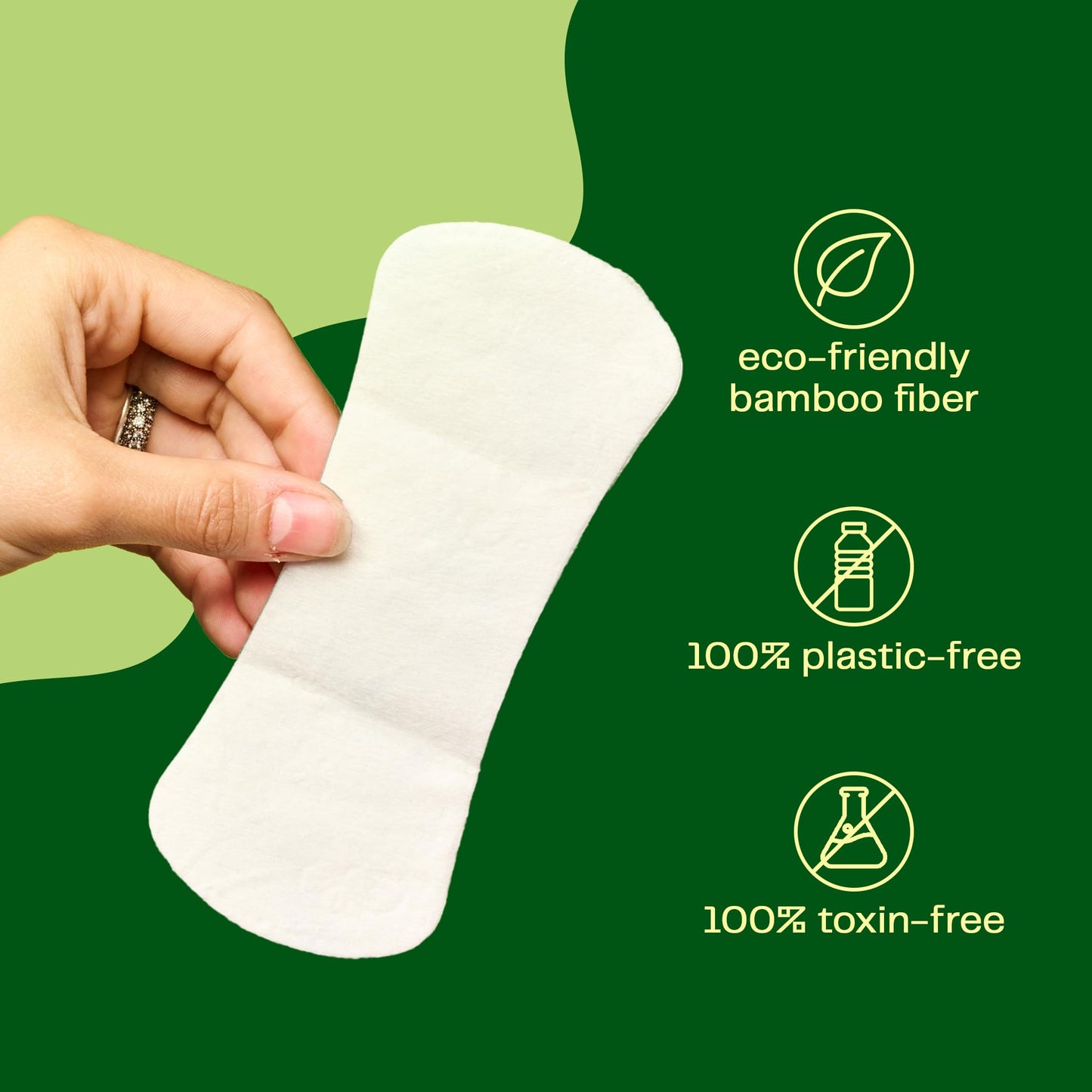 Viv for Your V Bamboo Organic Panty Liners for Women | Soft, Thin, Absorbent Sanitary | Incontinence Pads for Women No Wings | Unscented, Earth-Friendly (16 Pack)
