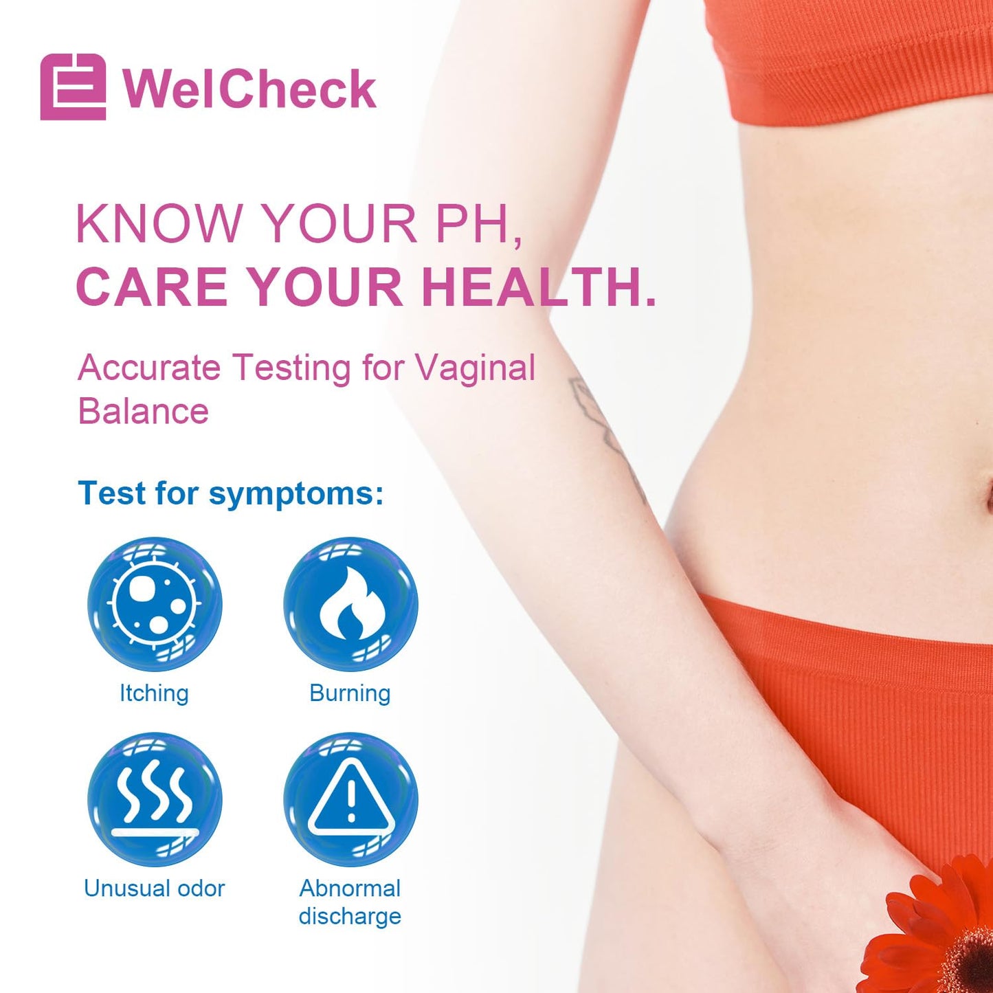 Vaginal pH Test Strips, Vaginal Yeast Infection Test Strips, Feminine pH Test, BV Test Strips pH Balance for Women, 3 Pcs