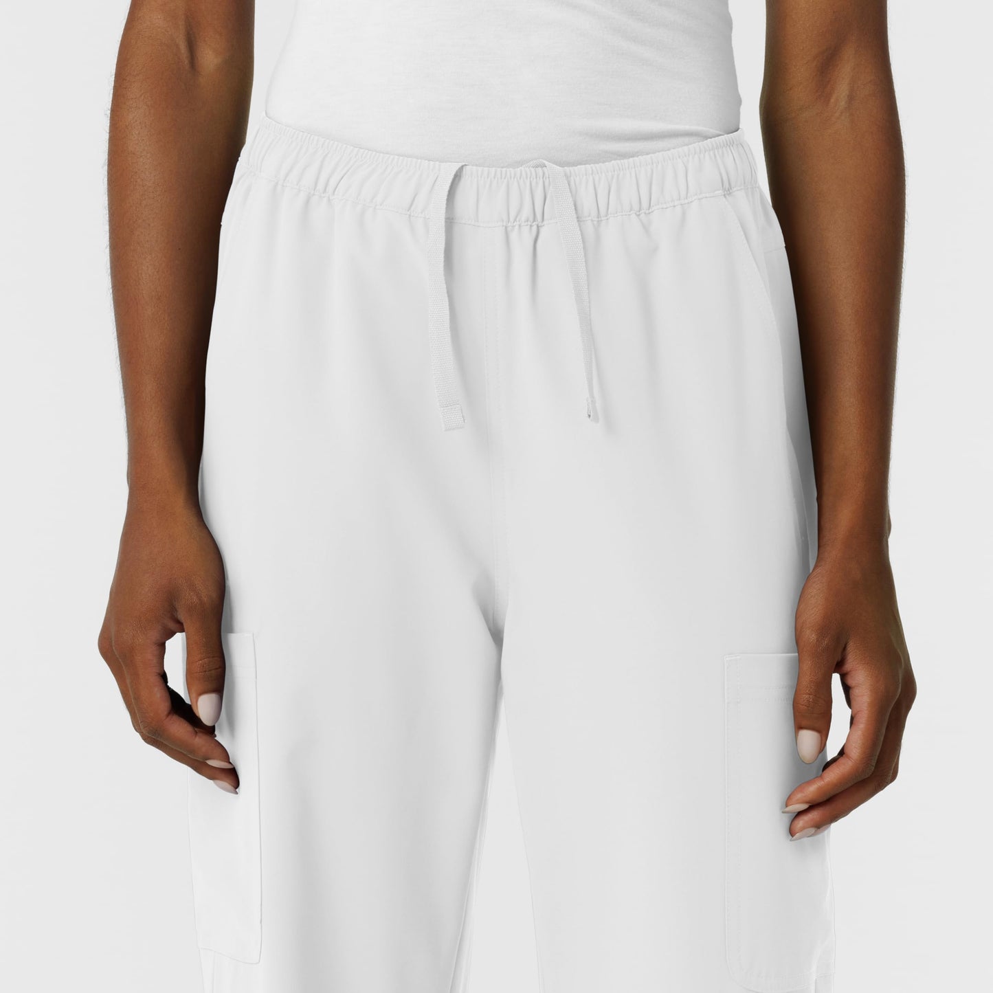 Wink NURTUR Scrubs for Women, Straight Leg Cargo Scrub Pant - White, L