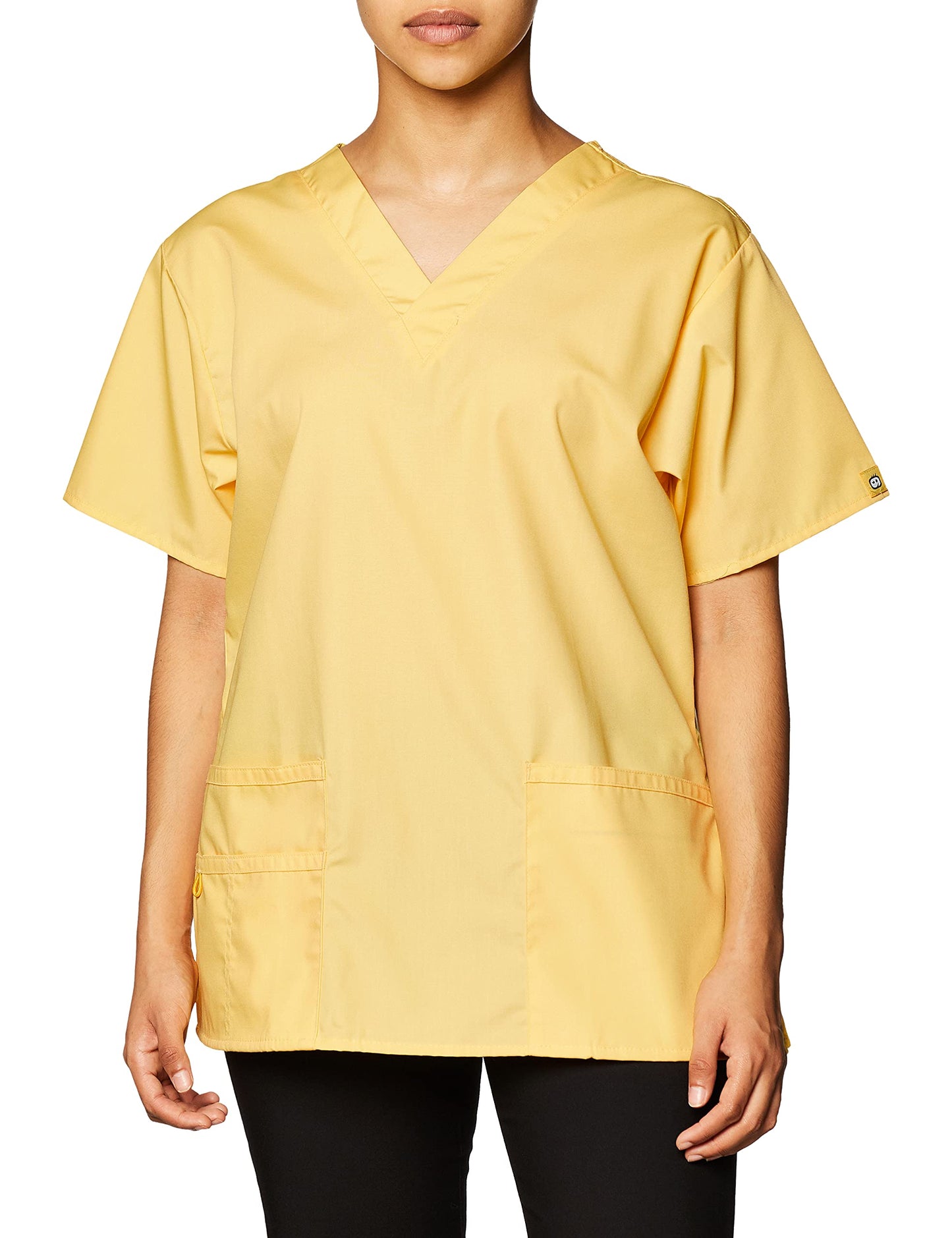 WonderWink womens Origins Bravo V-Neck Top, Yellow, X-Small