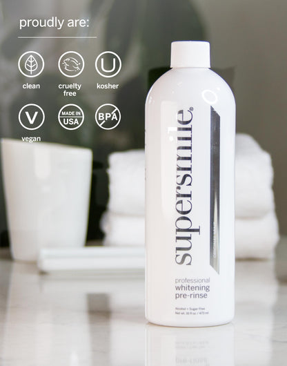 Supersmile Whitening Pre-Rinse - Clinically Formulated Pre-Brush Dental Mouthwash, Cleans and Whitens Teeth in Hard-to-Reach Places - Fresh Breath - Anti-Germicidal - Alcohol-Free (16 Fl Oz)
