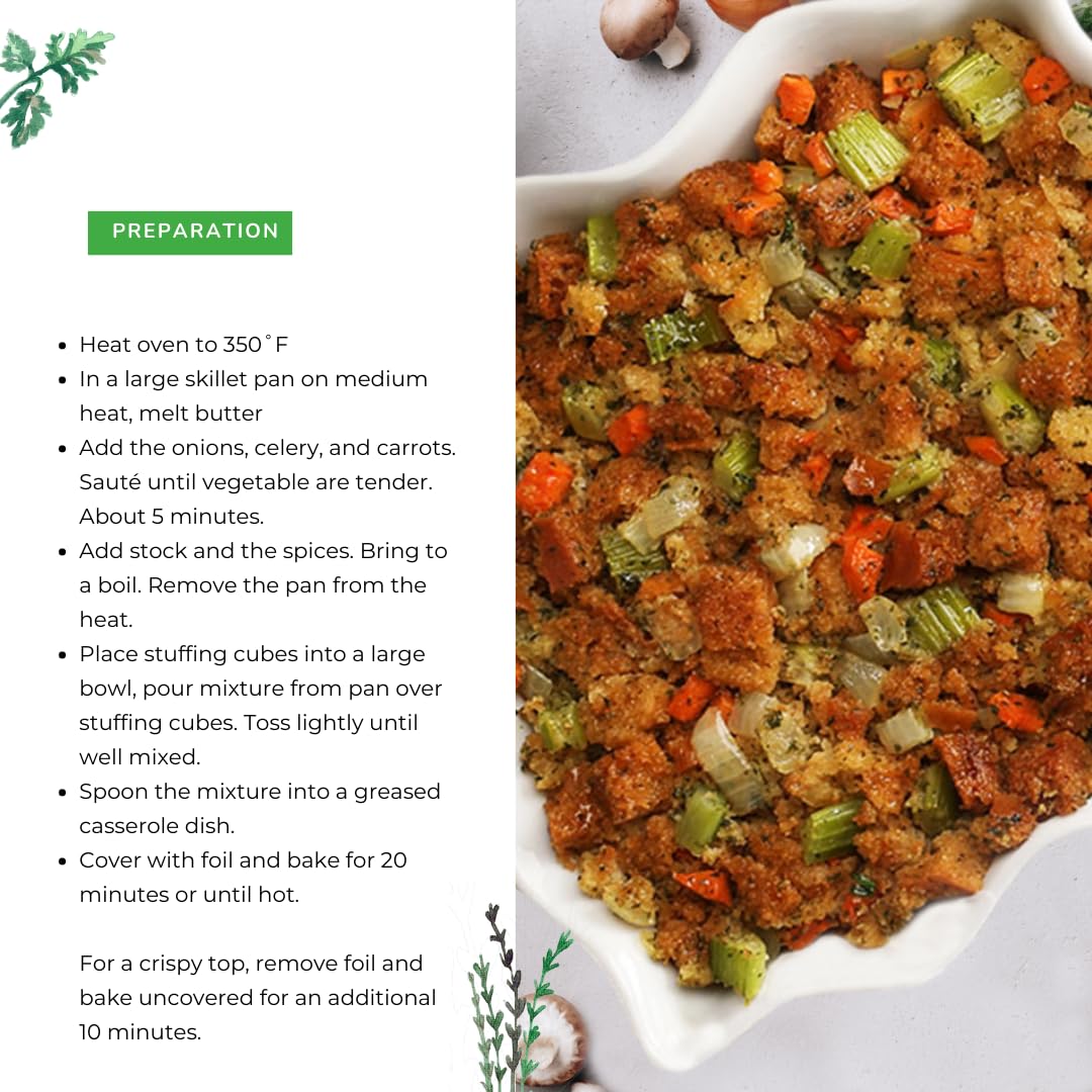Aleia’s Gluten Free Plain Stuffing Mix – 10 oz (2 Pack) – Classic Gluten Free Stuffing – Free from Gluten, Corn, Soy, Dairy – Low Sodium, Non-GMO