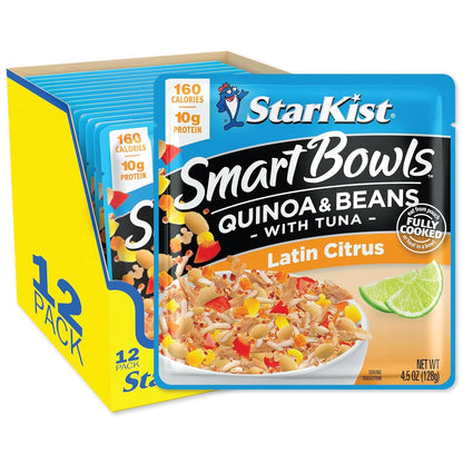 StarKist Smart Bowls Latin Citrus, 4.5 oz Pouch (Pack of 12) – Features Quinoa & Beans with Wild Caught Tuna