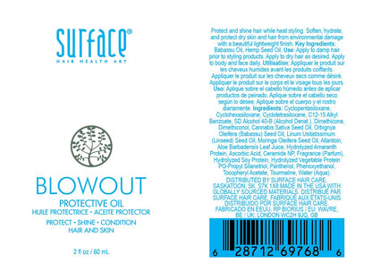 Surface Hair Best Blowouts Regimen: Blowout Protective Oil + 2-Piece Set Including the Blowout Smoothing Balm, Heat Resistant Hair Style Protector with Babassu Oil